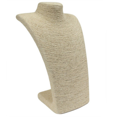 Large Cream Necklace Display StandNatural Polyurethane & Rattan Finish from B&Q