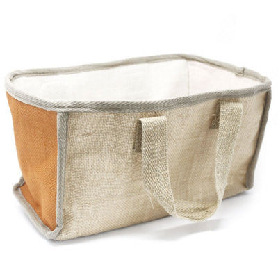 Large Eco-Friendly Jute Shopping Basket 33X18X20CmTurmeric