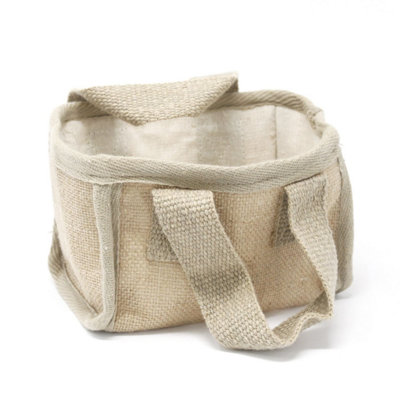 Eco-Friendly Jute & Cotton Mini Shopping BasketStackable & Customizable