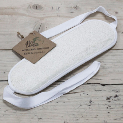 Kdmd Unisex White Natural Loofah Back Scrub For Exfoliation & Smooth Sk In - Image 6