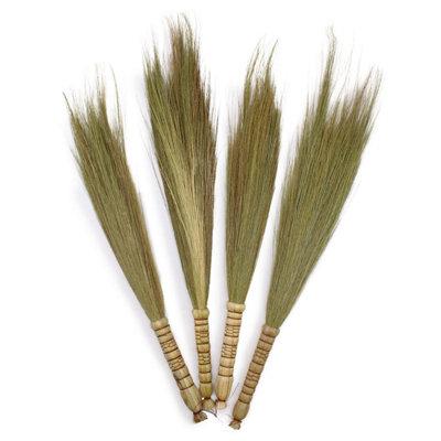 Set Of 6 Handcrafted Pampas Broom Coasters In Jute & Cotton Basket from B&Q