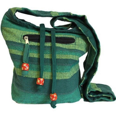 Nepal Sling BagForest GreenStylish Travel Accessory With Multiple Pockets from B&Q