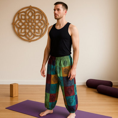  - Nomad Sari Mushroom PantsGreen Block PrintLightweight & Comfortable L/xl