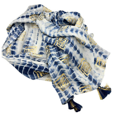Nomad Sari Med Collection ParioBlue Tie Dye & Blockprint Wrap from B&Q