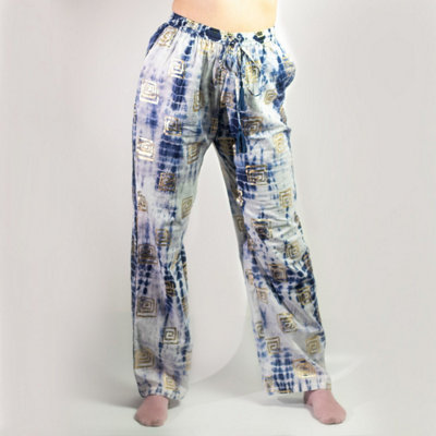 Nomad Sari Med Collection Lounge PantsGold & Blue Greek MotifMl from B&Q