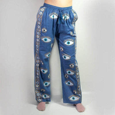 Nomad Sari Med Collection Lounge PantsBlue & Gold Evil EyeMl from B&Q