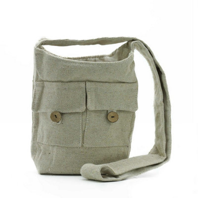 Natural Tones Medium Cotton Two Pocket BagStylish & Durable Everyday Carry from B&Q