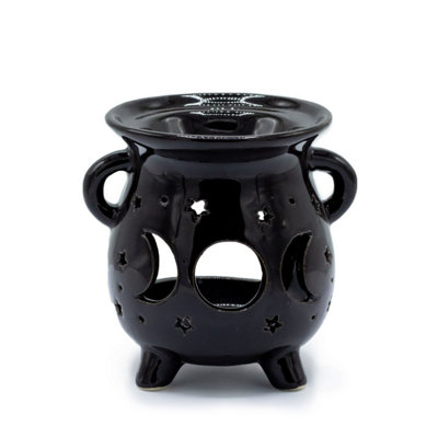 Moon Phase Black Cauldron Oil BurnerAromatherapy & Decor from B&Q