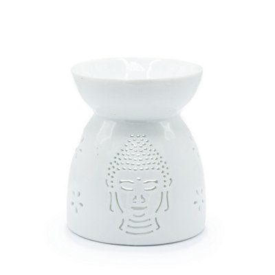 White Oil Burner With Buddha CutoutDiffuser & Decor For Serenity from B&Q