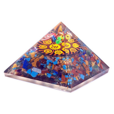 Om Chakra Orgonite Pyramid70mm Crystal Energy Decor from B&Q