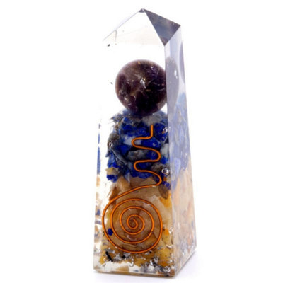  - Orgonite Obelisk Power Point With CopperLapis & Aventurine90X25mm