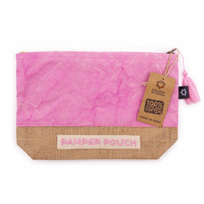 B&Q Pink & Purple Stonewash Pamper Pouch - Durable & Stylish Bag