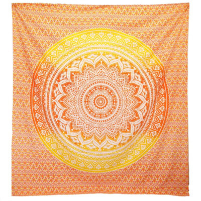 Kdmd Unisex Orange Umrao Mandala Wall Hanging & Beach Spread - Vibrant Decor - Image 2