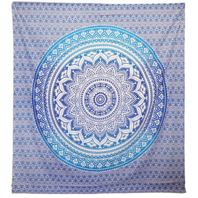 Umrao Mandala Wall Hanging & Beach SpreadBlue Handcrafted Decor from B&Q