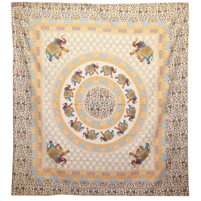 Elephant Mandala Wall Hanging & Beach SpreadBrown & Orange On Cream from B&Q