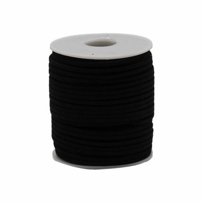  - Black Faux Suede Pendant Cord 2.5mm X 45M Bulk Roll For Jewelry & Crafts
