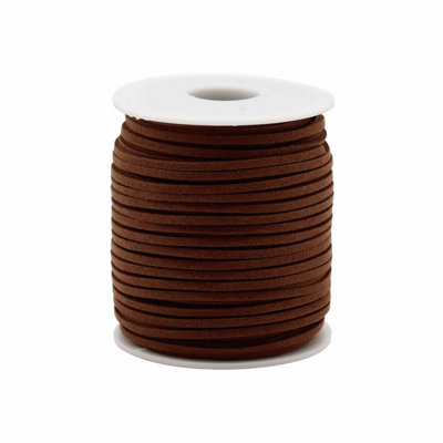 - Dark Brown Faux Suede Pendant Cord 2.5mm X 45M Bulk Roll