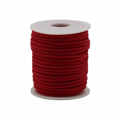  - Red Faux Suede Pendant Cord2.5mm X 45M Bulk Roll For Jewelry & Crafts