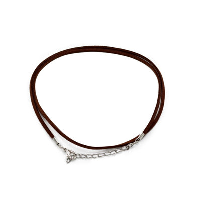 - Dark Brown Faux Leather Pendant Cord 2.5mm X 55Cm For Jewelry Crafting