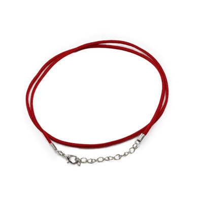  - Red Faux Leather Pendant Cord 2.5mm X 55Cm For Jewelry Making
