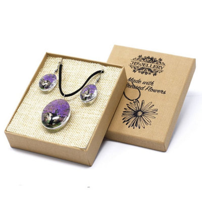 Pressed Flowers Tree Of Life NecklaceUnique Real Flower Jewelry from B&Q