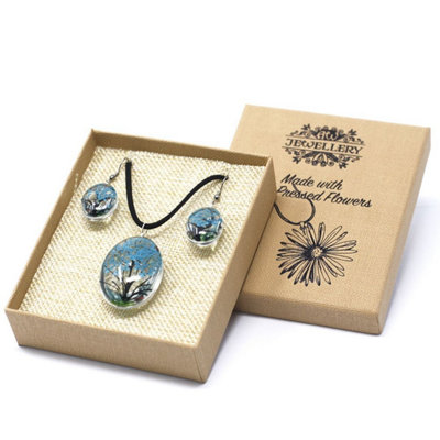 Pressed Flowers Tree Of Life NecklaceUnique Real Flower Jewelry from B&Q