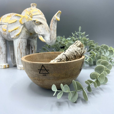 Wooden Smudge & Ritual Offerings BowlFour Elements13X7Cm from B&Q