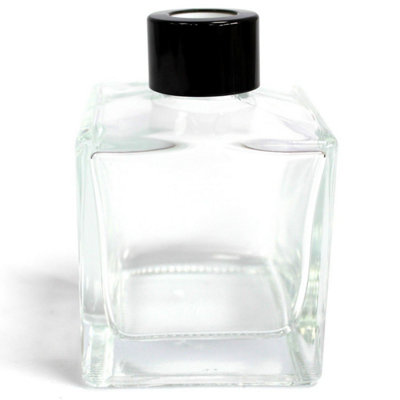 Square Glass Reed Diffuser Bottle 200Ml With Black Cap & Plastic Plug from B&Q