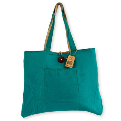 Teal Jute & Cotton Reversible Big BagDurable & Stylish Tote