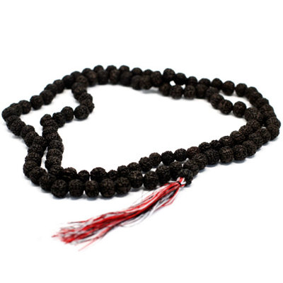 108 Rudraksha Mala With Dark Beads & TasselSpiritual Prayer Beads from B&Q
