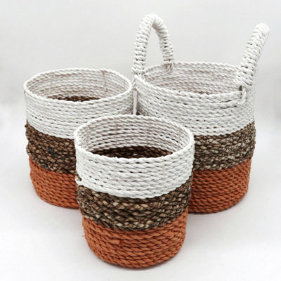  - Seagrass Basket SetMulti-Color Handwoven Storage & Decor