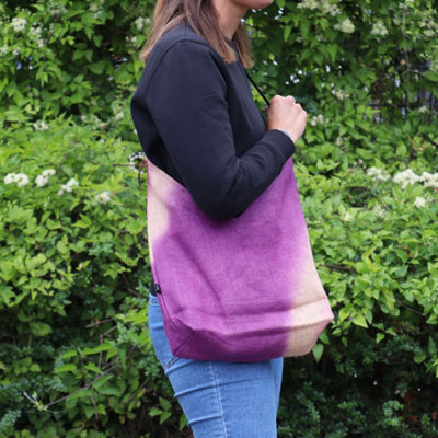  - Antique Fuchsia Soft Blend Jute & Cotton Shoulder Tote Bag