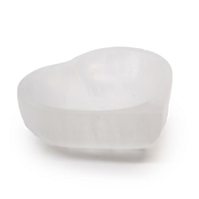 Selenite Heart Bowl 10CmElegant Crystal & Jewelry Storage from B&Q