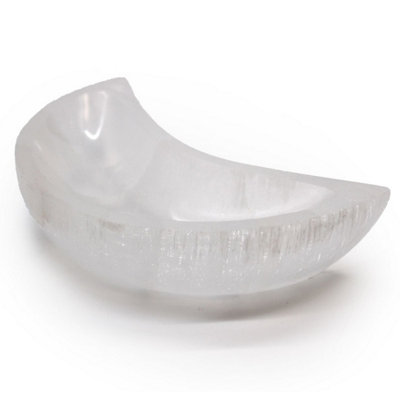 Selenite Moon Bowl 15CmCrystal Display & Storage Decor from B&Q