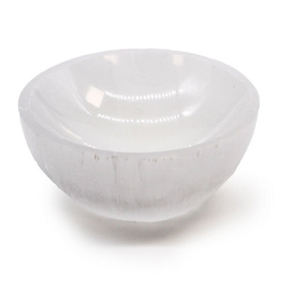 Elegant 8Cm Selenite Round Bowl For CrystalsJewelry & Decor from B&Q