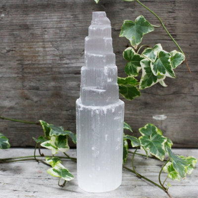 Natural Moroccan Selenite Tower20Cm For Healing & Meditation from B&Q