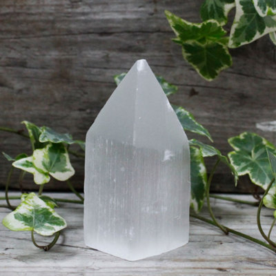 Selenite Pencil Point Tower10Cm Moroccan Healing Crystal from B&Q