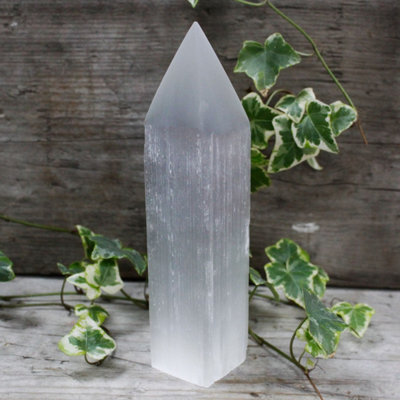 Selenite Pencil Point Tower 20CmHealing Crystal From Morocco from B&Q