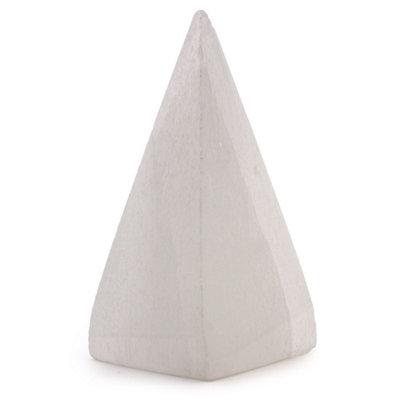 Selenite Pyramid 10Cm From MoroccoHealing Crystal & Light Display from B&Q