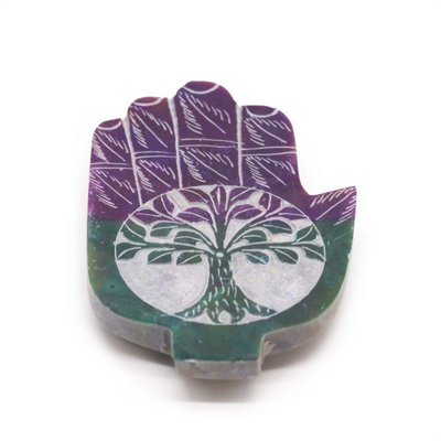 Soapstone Hamsa Incense Holder With Tree Of LifeMedium Decorative Stand from B&Q