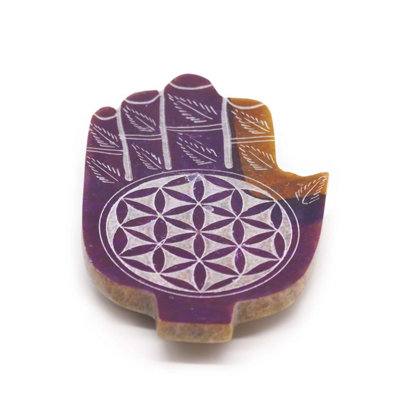 Soapstone Hamsa Incense Holder With Flower Of Life PatternMedium Size from B&Q