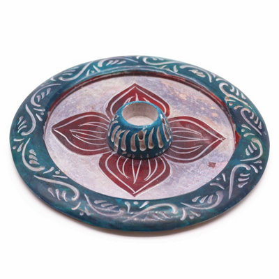 Elegant Soapstone Four-Petal Incense & Cone HolderDecorative & Stable from B&Q