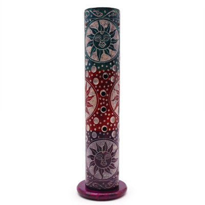 Suns Soapstone Round Tower Incense HolderElegant Smoke Flow Design from B&Q
