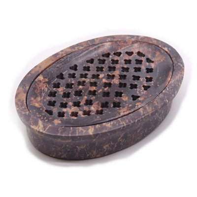Soapstone Soap Dish & Drainer 11X8CmClassic OvalDrying Grooves from B&Q