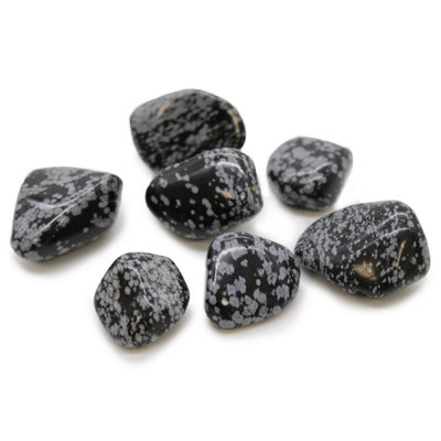 Xl Snowflake Obsidian Tumble StonesUnique Black & Grey Crystal Decor from B&Q