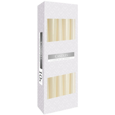 Ivory Taper CandlesElegantDriplessLong-Lasting For Home & Events from B&Q