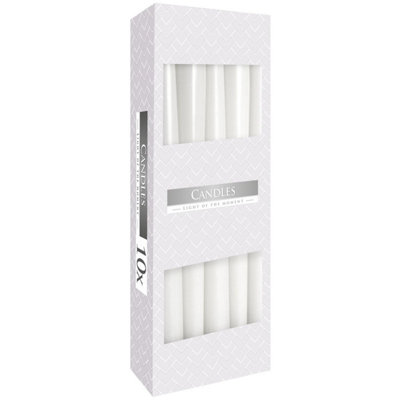 White Taper CandlesElegantDriplessLong-Lasting Candlelight from B&Q