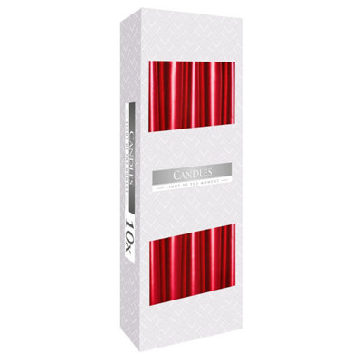 Red Metallic Taper CandleElegant Festive & Decorative Accent from B&Q