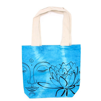  - Blue Lotus Buddha Tie-Dye Cotton Bag (6Oz38X42X12Cm)