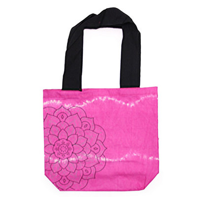 - Colorful Mandala Tie-Dye Cotton Bag With Black Handle38X42Cm